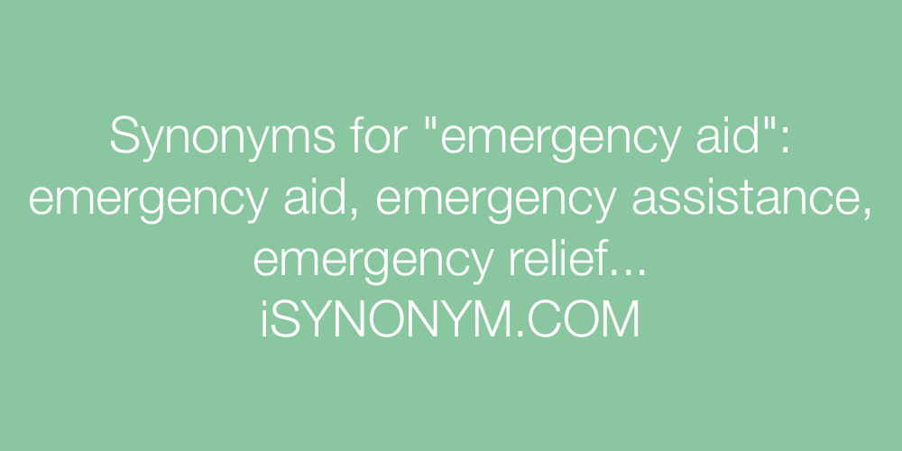 Synonyms emergency aid