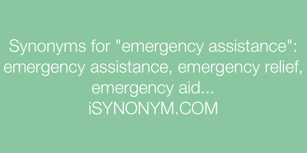Synonyms emergency assistance