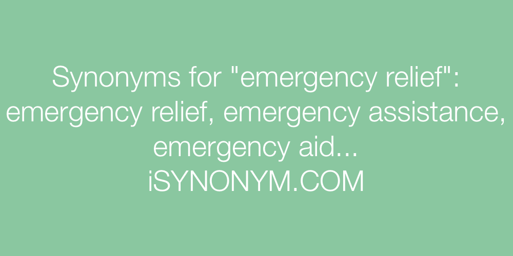 Synonyms emergency relief