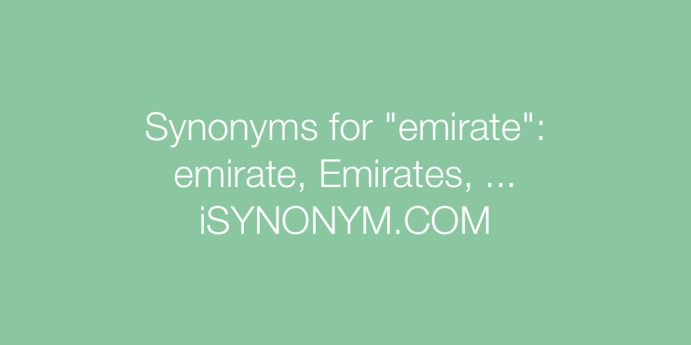 Synonyms emirate