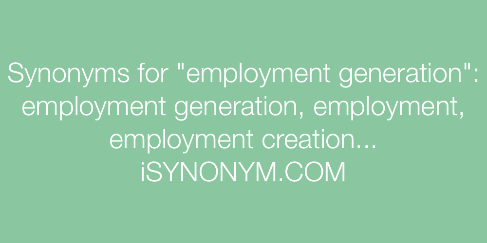 Synonyms employment generation