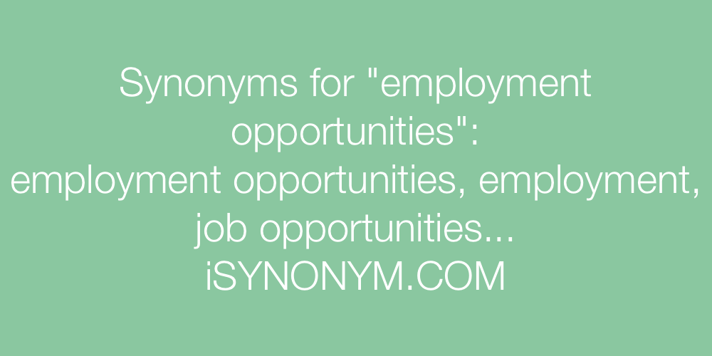 Synonyms employment opportunities