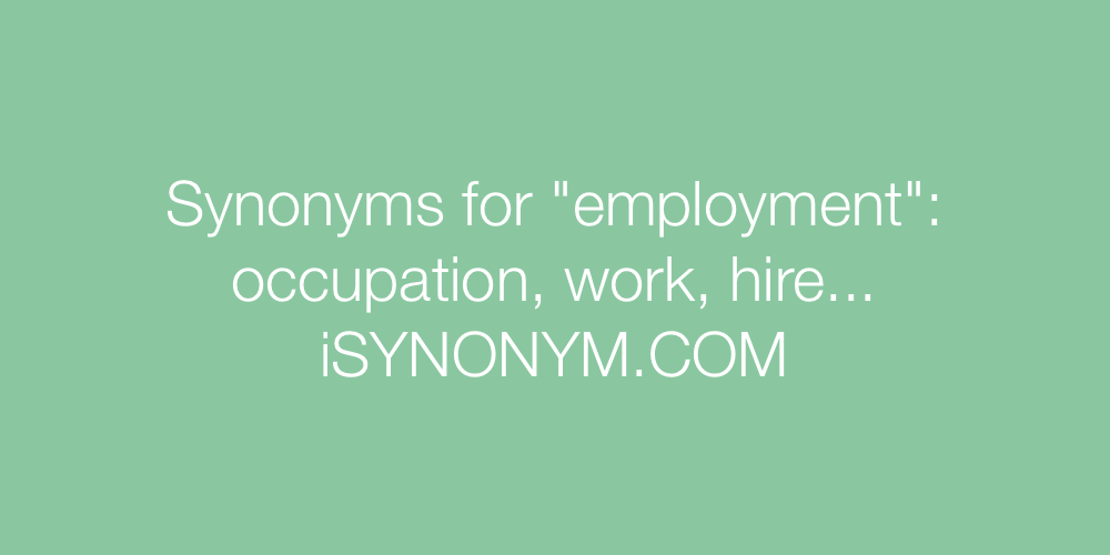 Synonyms employment