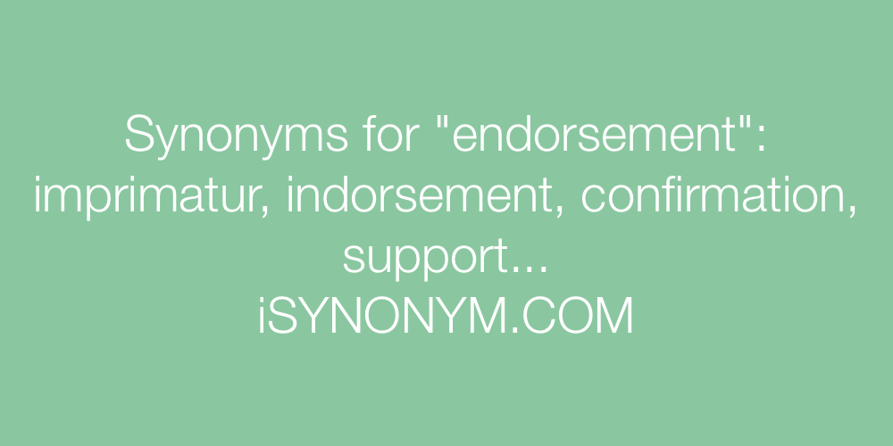 Synonyms endorsement