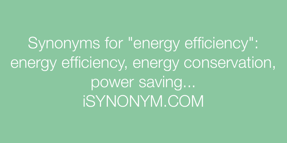 Synonyms energy efficiency