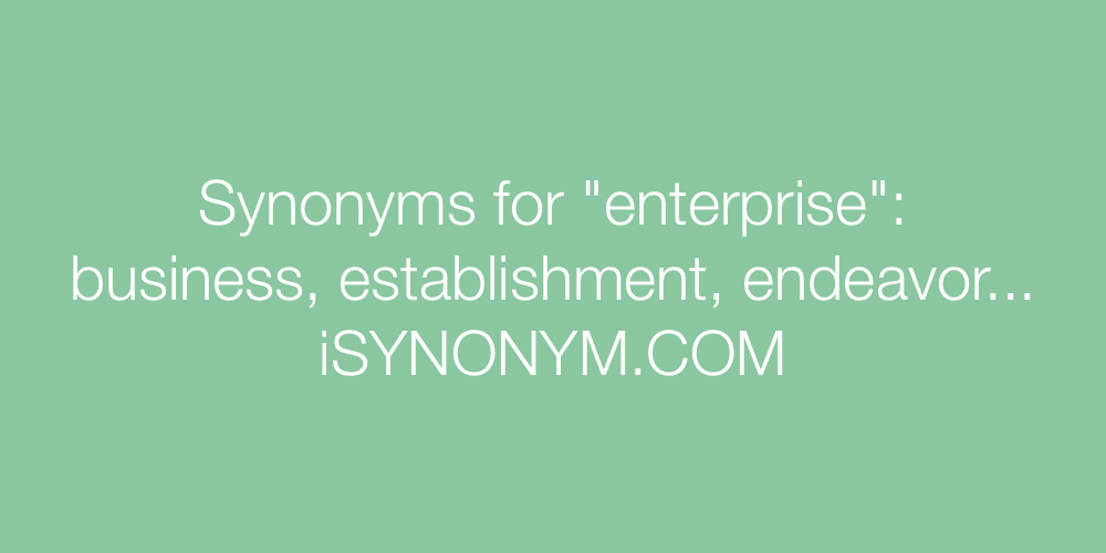 Synonyms enterprise