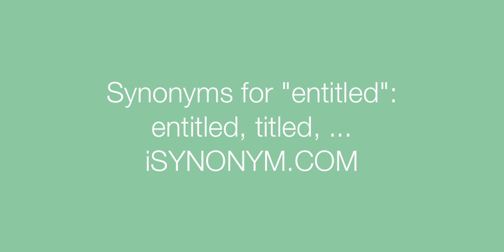 Synonyms entitled