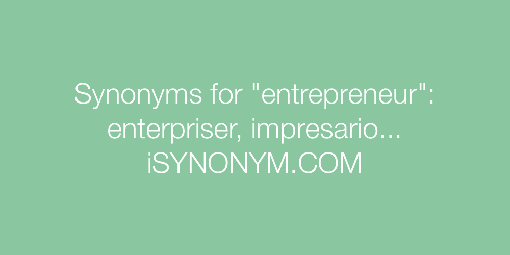 Synonyms entrepreneur