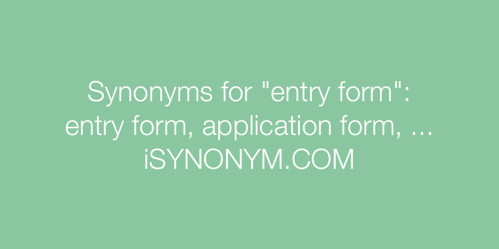 Synonyms entry form