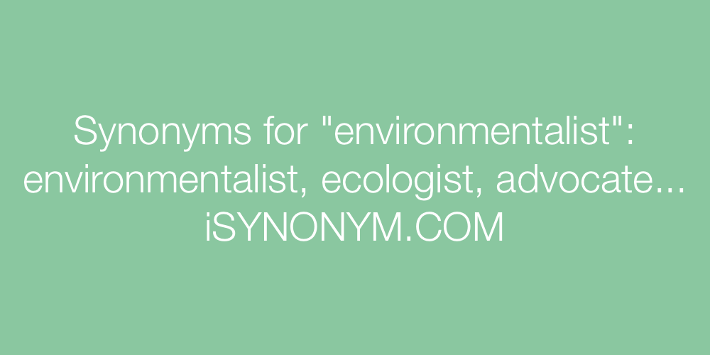Synonyms environmentalist