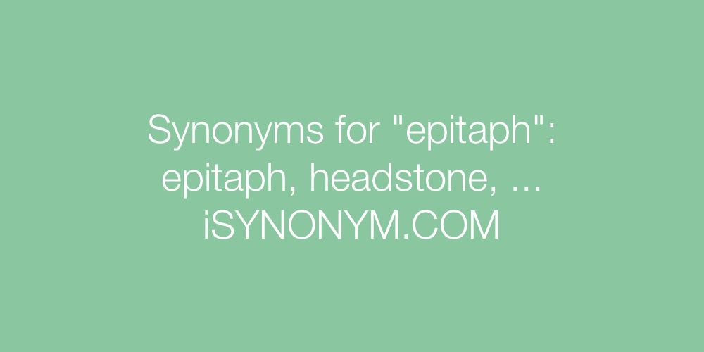 Synonyms epitaph