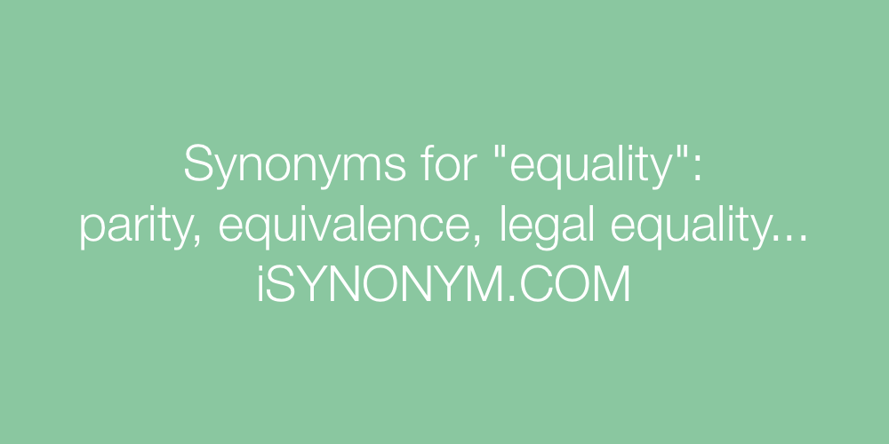 Synonyms equality