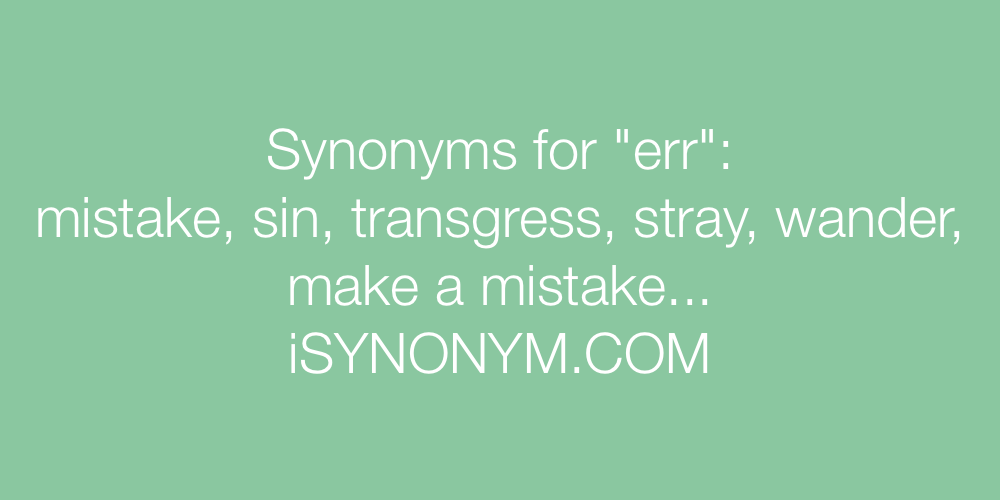 Synonyms err