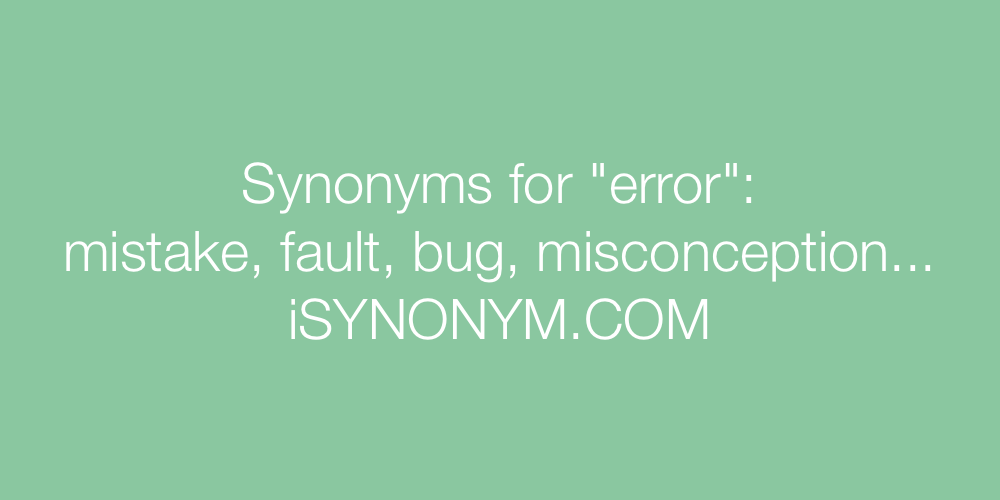 Synonyms error