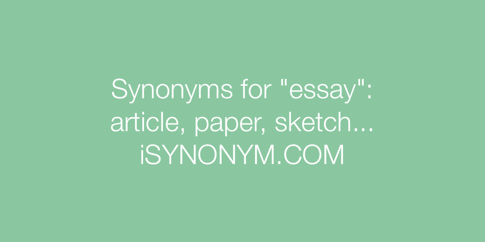 Synonyms essay