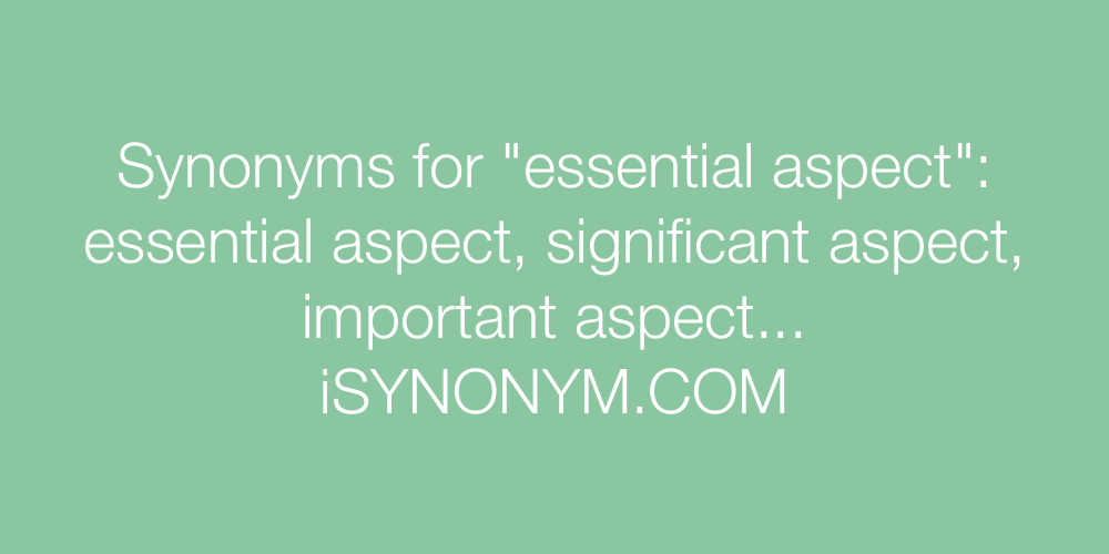 Synonyms essential aspect