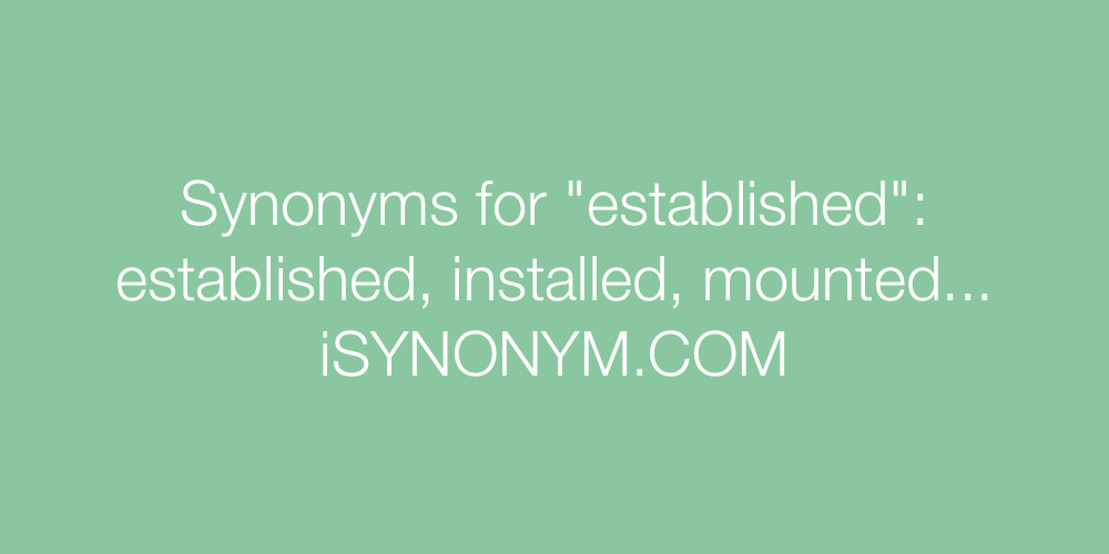 Synonyms established