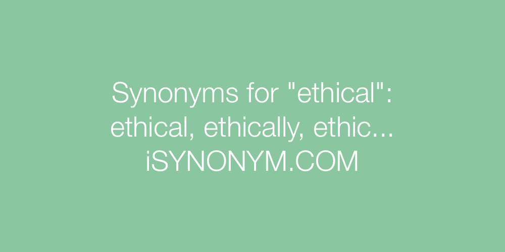 Synonyms ethical