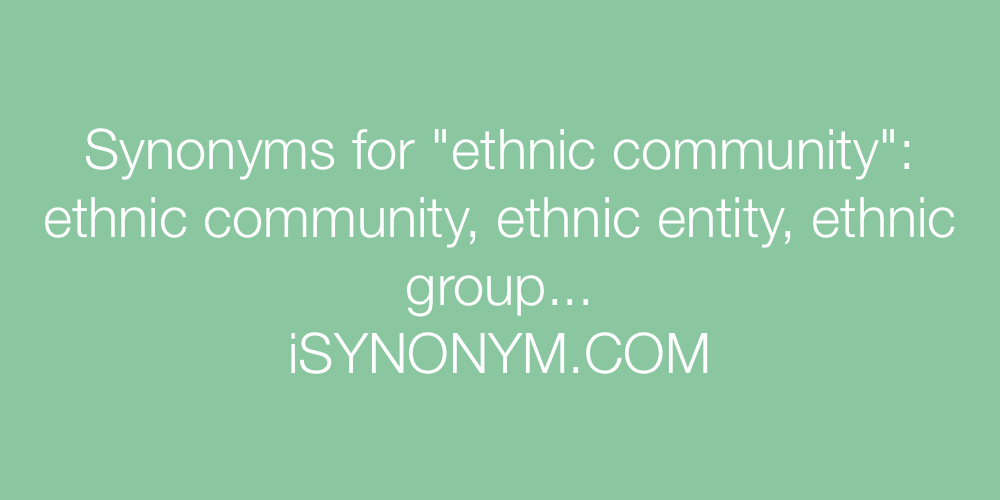 Synonyms ethnic community