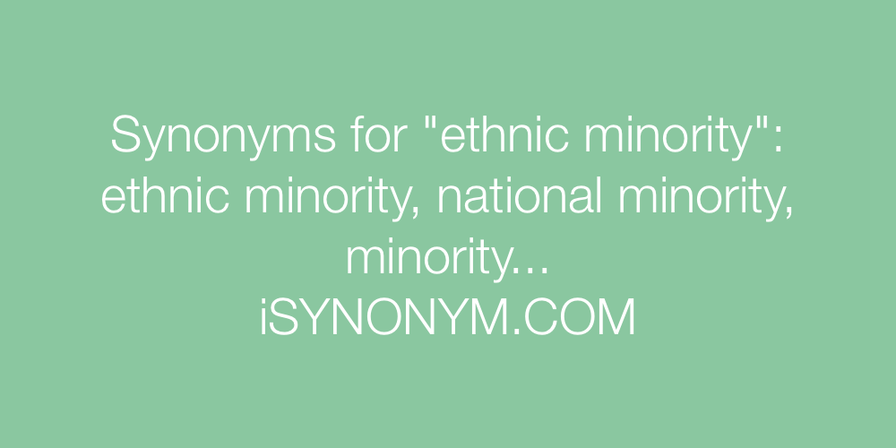 Synonyms ethnic minority