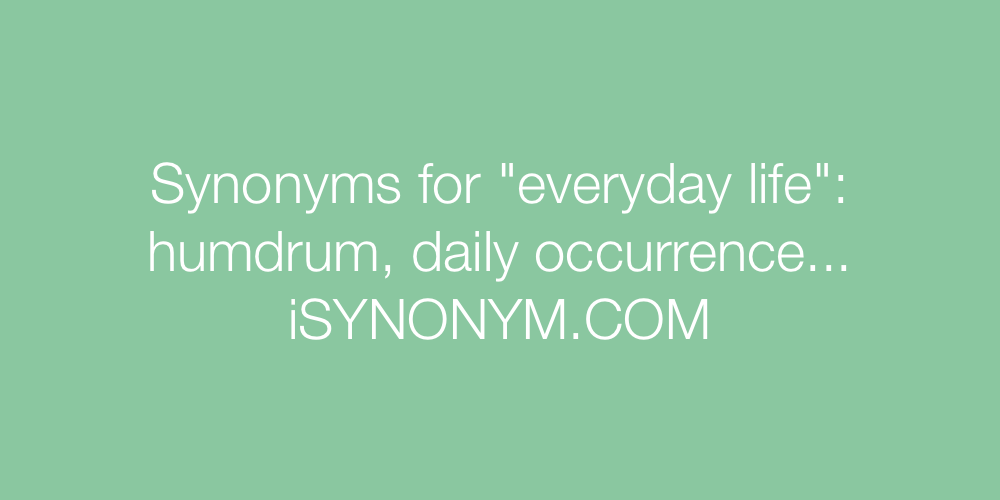 Synonyms everyday life