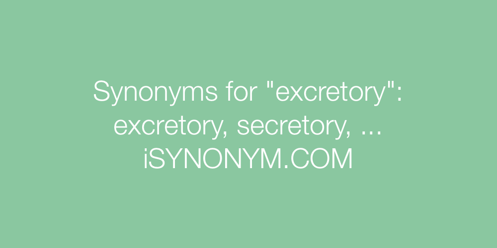 Synonyms excretory