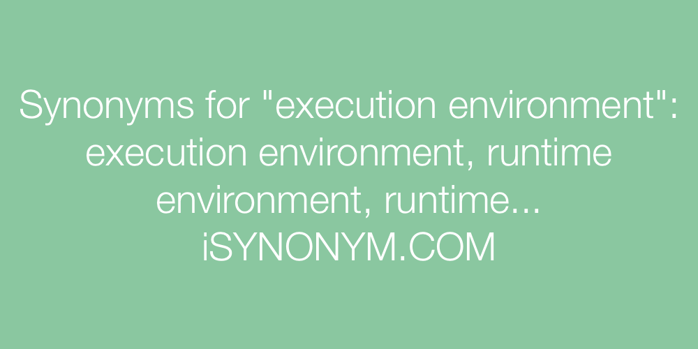 Synonyms execution environment