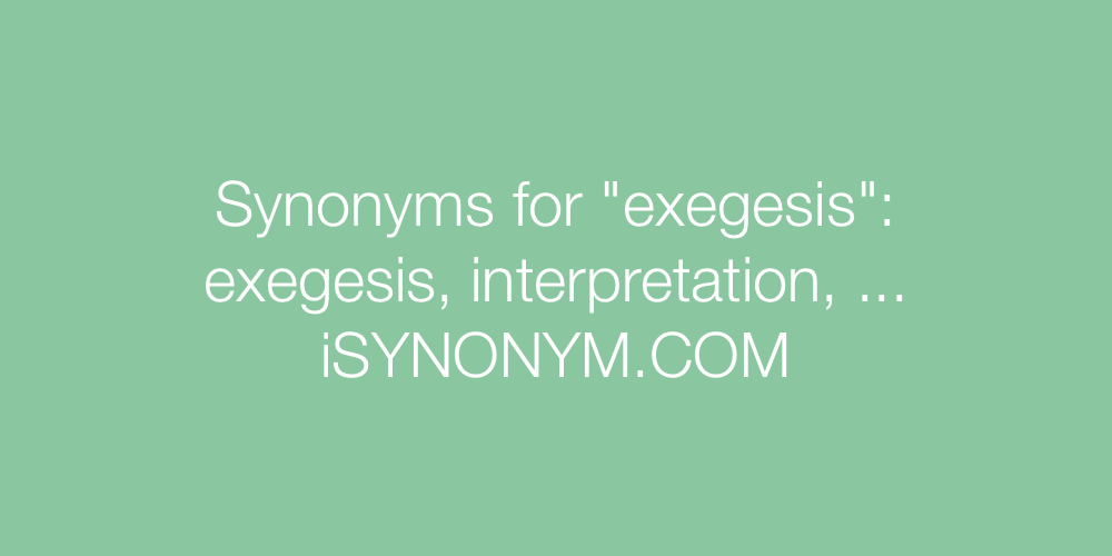 Synonyms exegesis
