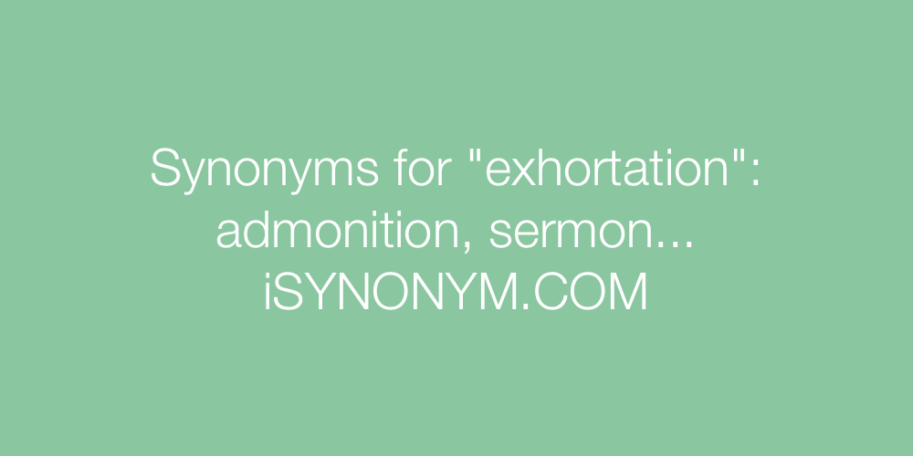 Synonyms exhortation