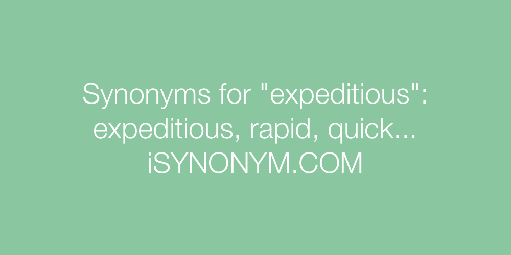 Synonyms expeditious