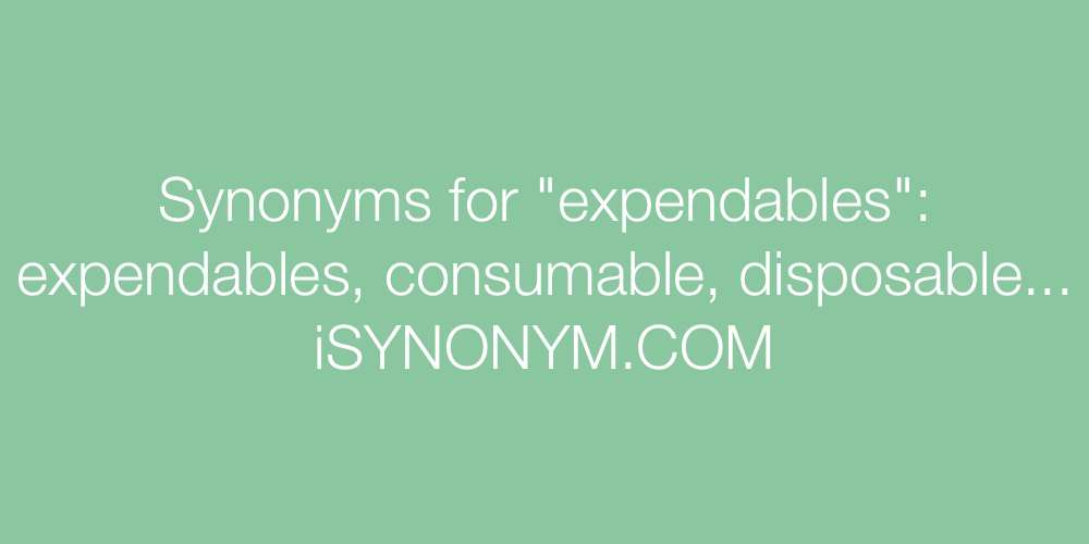 Synonyms expendables