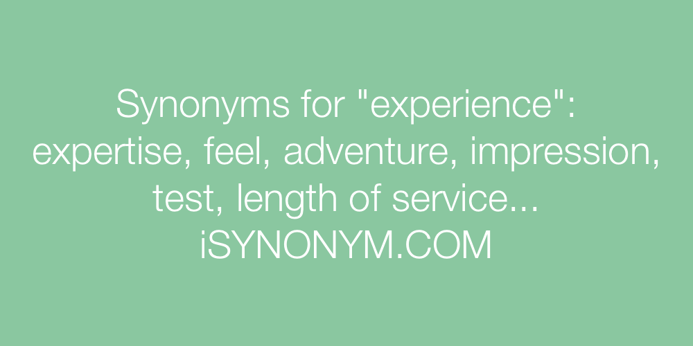 Synonyms experience