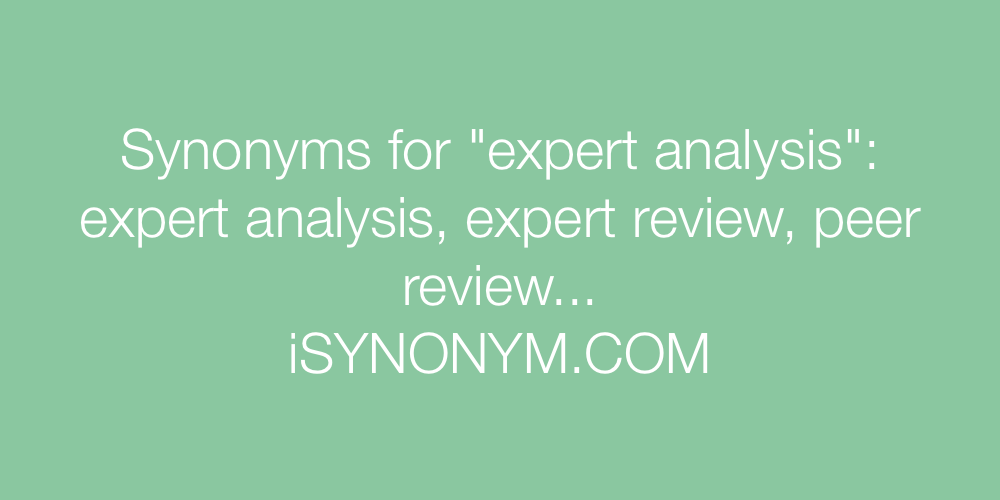 Synonyms expert analysis