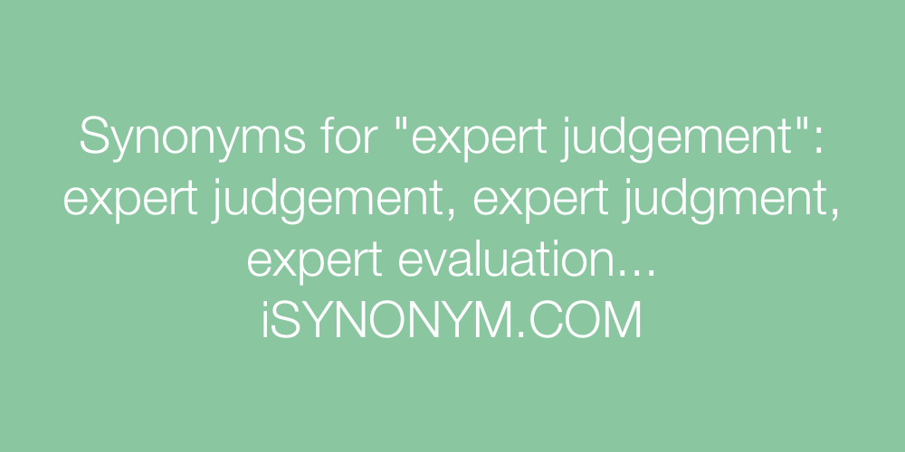 Synonyms expert judgement