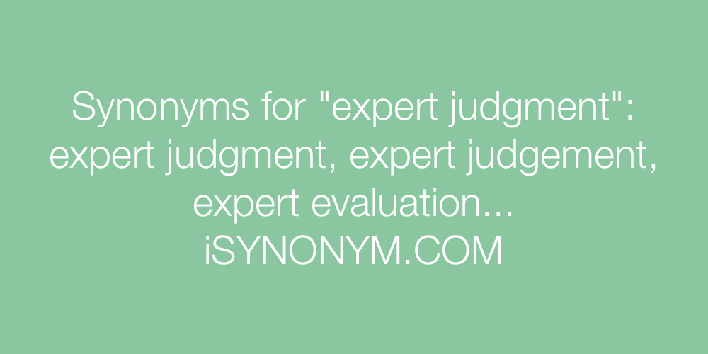 Synonyms expert judgment