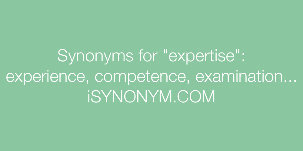 Synonyms expertise