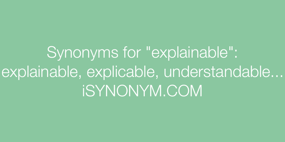 Synonyms explainable