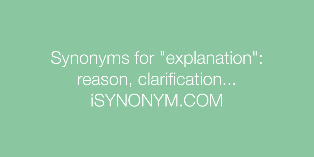 Synonyms explanation