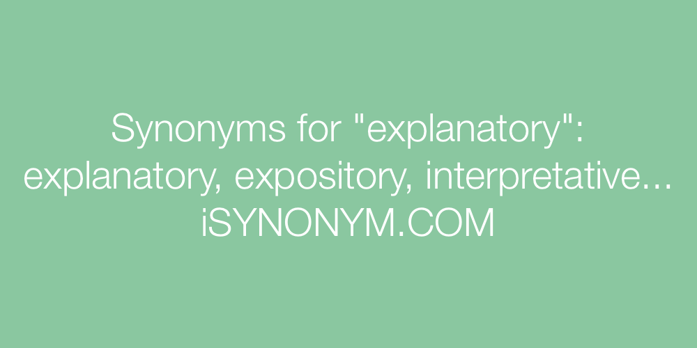 Synonyms explanatory