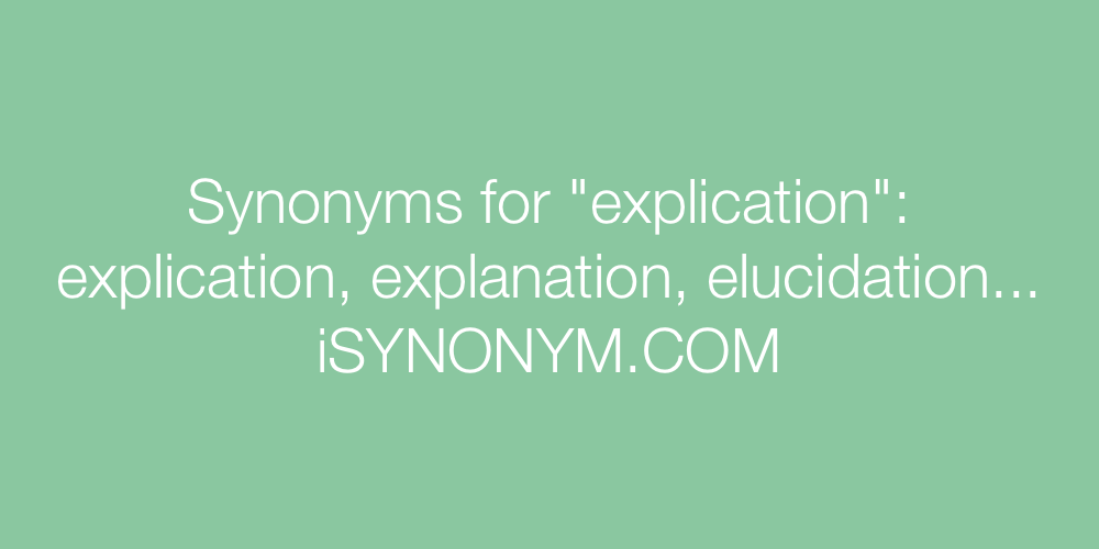 Synonyms explication