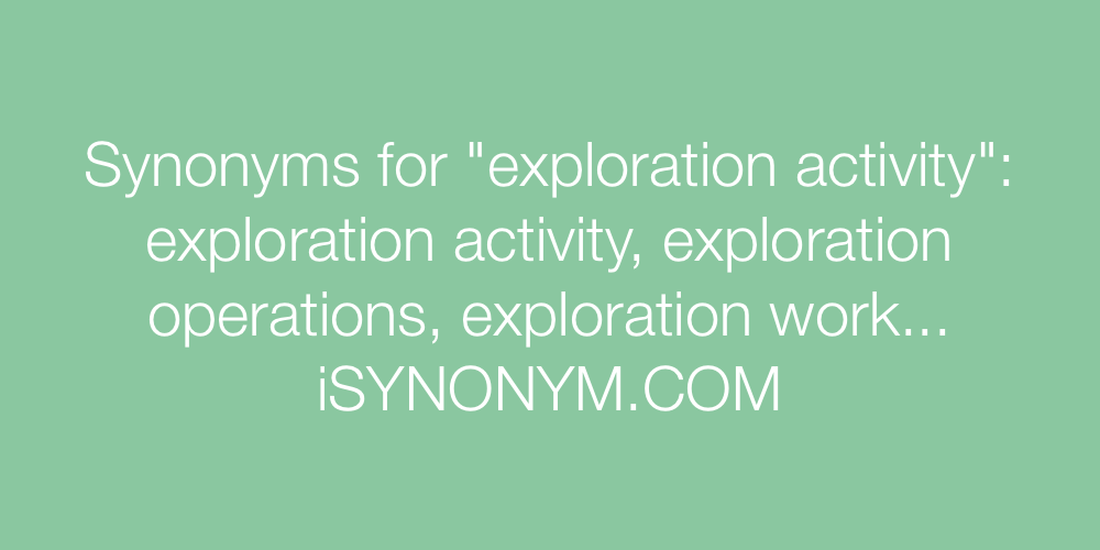 Synonyms exploration activity