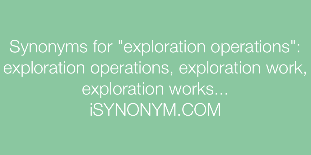 Synonyms exploration operations