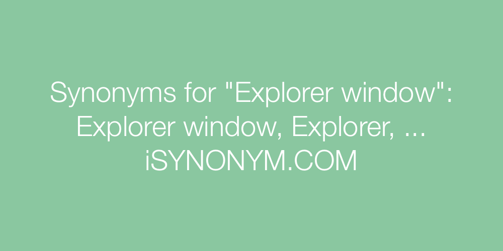Synonyms Explorer window