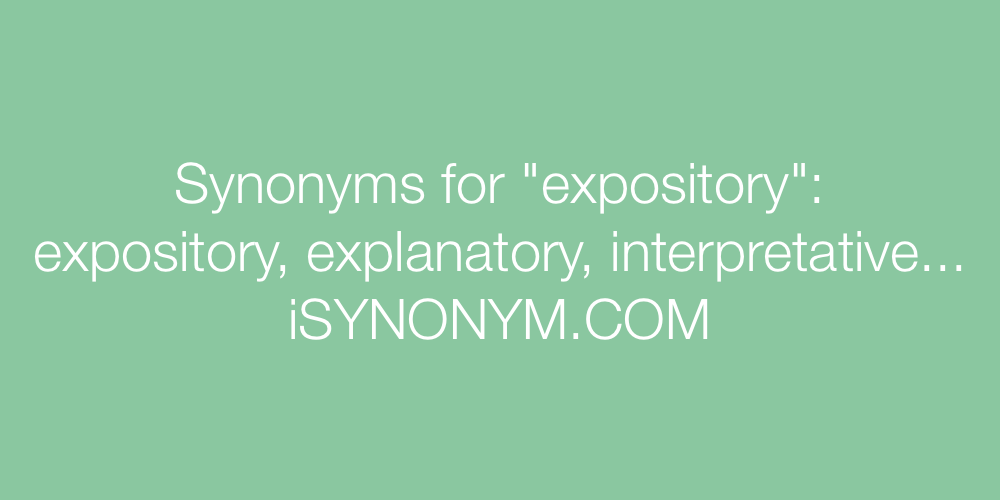 Synonyms expository