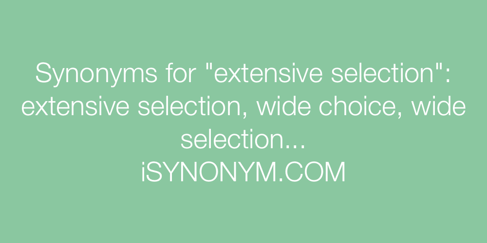 Synonyms extensive selection