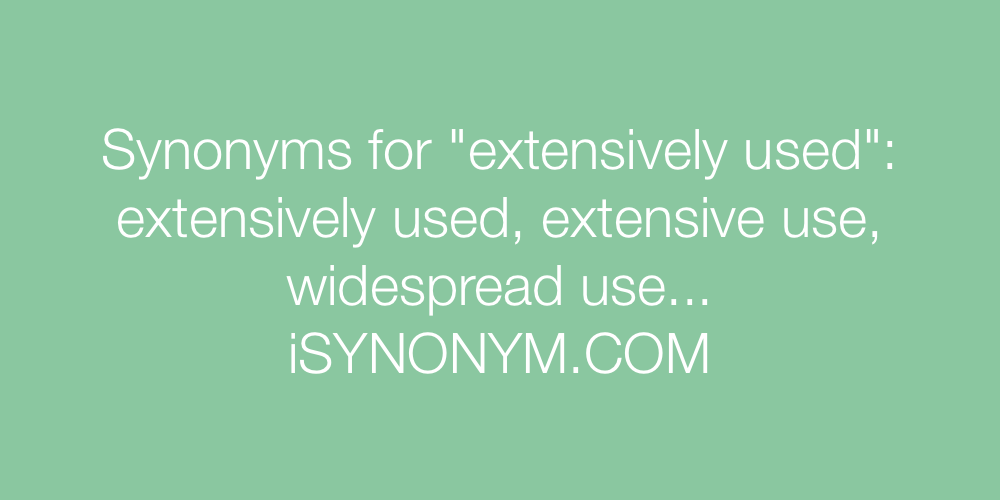 Synonyms extensively used