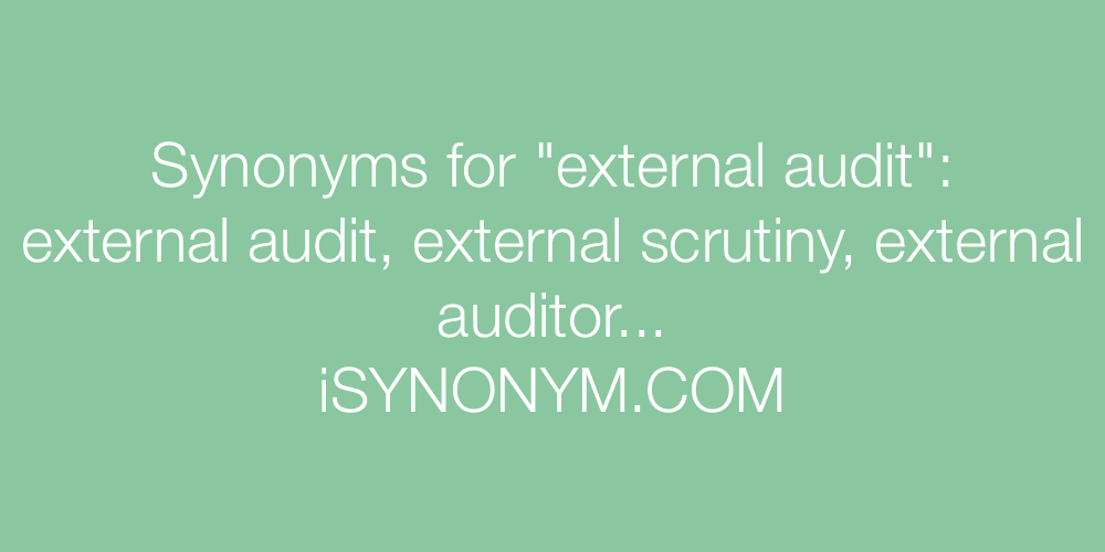 Synonyms external audit