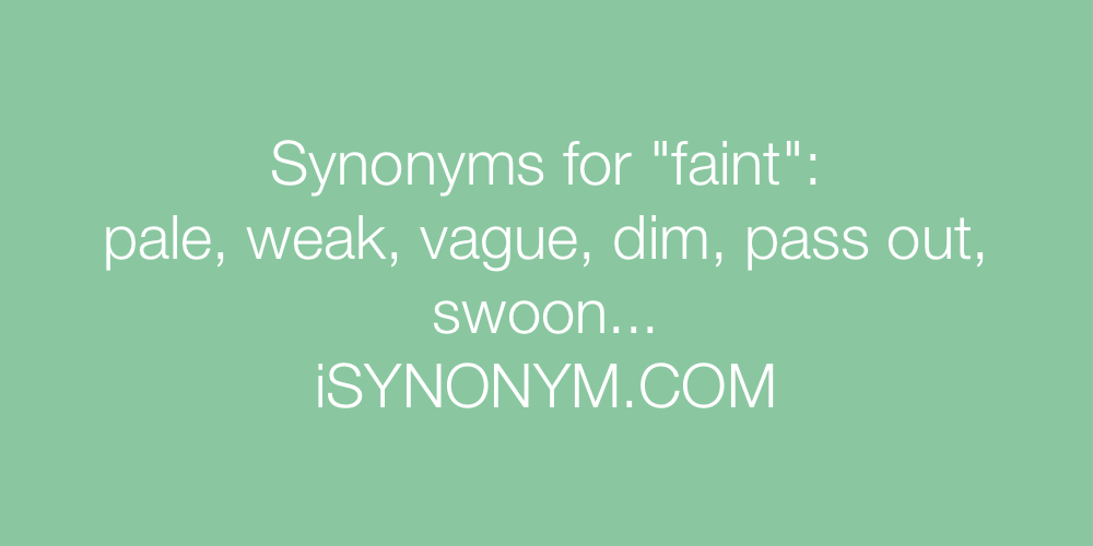 Synonyms faint