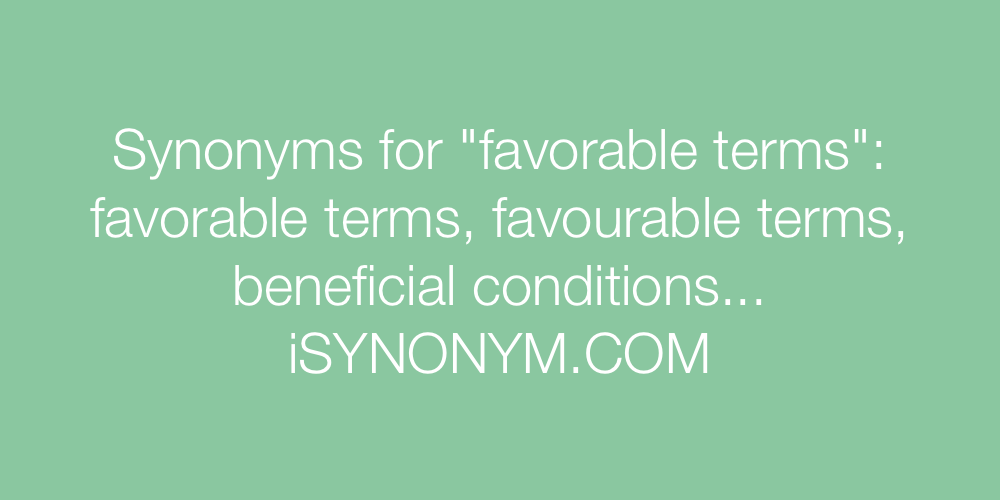 Synonyms favorable terms