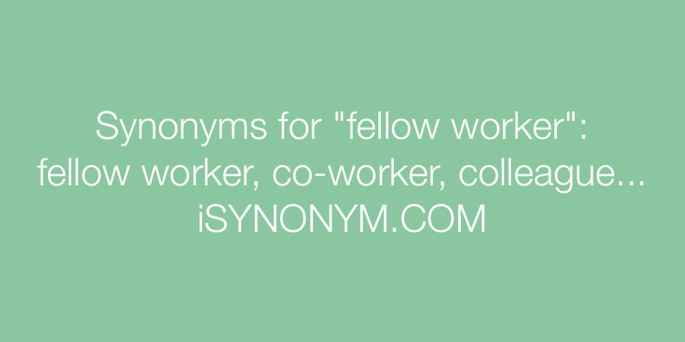 Synonyms fellow worker